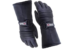 BIKERS GEAR AUSTRALIA Australian Bikers Gear da uomo, in pelle, inserti etichettati impermeabile, invernali, termici, Thinsulate-Guanti da moto, L
