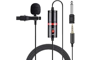 Jubor Lavalier Mikrofon, Omnidirectional Kondensator Lapel Mic mit Einfacher Clip für Podcasting, Interviews, Aufnahmen, kompatibel mit Camera Smartphone Tablette PC Laptop
