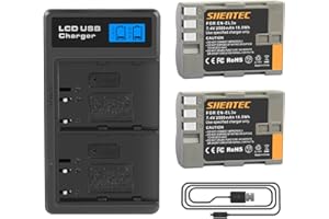 2X Shentec 7.4V 2500mAh Li-ion EN-EL3E Batteria di Ricambio compatibile con Nikon EN-EL3e EN-EL3a EN-EL3 Nikon e D30 D50 D70 D70S D80 D90 D100 D200 D300 D300S D700