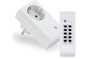 conecto Funksteckdosen Set (1x Funksteckdose, 1x Funkfernbedienung), Indoor, weiß
