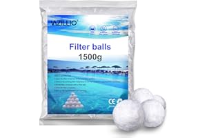 VAZILLIO Pool Filterbälle Entspricht 55 kg Filtersand 1500g Extra langlebige Filter Balls für Pool Sandfilter, Schwimmbad, Filterpumpe，Sandfilteranlage (1500, Gramm)