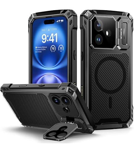 Coque De Protection Métal Pour IPhone 16 - Étanche IPX4, Protection Militaire Anti-chutes, Avec Verre Trempé Intégré