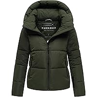 MARIKOO winterjas voor dames, warme gewatteerde jas met verstelbare capuchon Kwamee 16, XS-3XL, 3XL