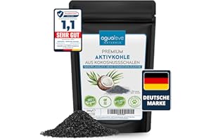 ‎AGUALEVE AGUALEVE® Premium Aktivkohle Granulat 200g aus Kokosnussschalen - Die Nr. 1 - Pflanzen, Katzenklo, Aquarium, & Co. - 100% natürlich, frei von chemischen Zusätzen und Bitumen - Körnung: 0,5-2,5mm