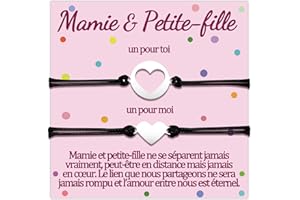 TEMULNEE Mamie Petite-Fille Bracelet Cadeau Grand Mere et 2 3 4 Petite Filles Bracelets Assortis Pour 2 3 4 5 Pièce Noel Cadeau Fetes Des Grand Mere Anniversaire Femme Ado Fille Original Idee Coeur Bijoux