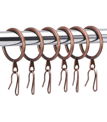40 Stuks Gordijnringen Met Clips - Metalen Gordijnringen Retrostijl, Binnendiameter 25 Mm Voor Gordijnen En Douchegordijnen