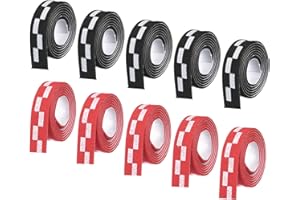 M METERXITY 10 Pack Ping Pong Edge Tape - EVA Table Tennis Side Protective Tape Apply to Cover Racket Edge Daily Use (18" Long, Red Black)