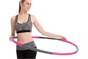 1 CLICK BUY 1 Buy Click Weighted 1.2Kg (2.65LB) Hula Hoops for Adult’s Training Fitness with Innovative 8 Section Detachable Design Padded Hoola hoop For Home Exercise Fitness Equipment and Gym Accessories