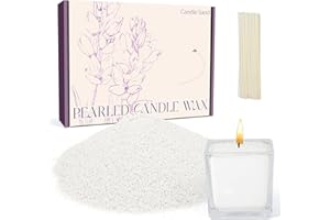 Scent-Hi Pearled Candle and Wicks, Refillable Candle Sand with Candle Wicks, Sand Powder for Powder Candle Diwali Gifts(White) (725g)