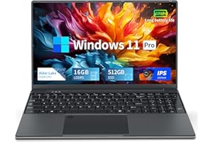 WEXULTOR PC Portatile 15.6 pollici, Notebook 16GB RAM 512GB SSD, Laptop Celeron N100 CPU, 1920*1080 IPS Full HD Notebook con 11600 mAh (7,6V/89Wh) Batteria grande, USB 3.0+Type-C+Mini HDMI+WIFI6+BT5.2