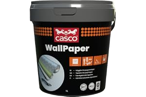 CASCO - Tapetlim/tapetklister - Casco WallPaper - Vit - 1L | Vägglim för papperstapet och viss strukturtapet - Bra monteringsklibb - Appliceras med roller eller pensel