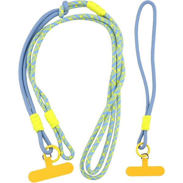 Handyketten-Set – 2 Stück, Geflochtenes Nylonband, 120 Cm, Bunt Mit Patch, Für Smartphones