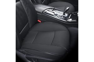 cilycily 1Piece Car Seat Cover PU Leather Front Car Seat Protector Driver Seat Cover Wrapping Edge Seat Bottom Cover for Four Seasons (53×52 cm) (black-a)