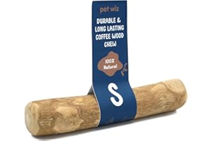 pet wiz Wood Dog Chews | Helps Oral Hygiene, Provides Mental Stimulation and Reduce Stress | Natural, Durable, and Sustainable (Small, Coffee Wood)