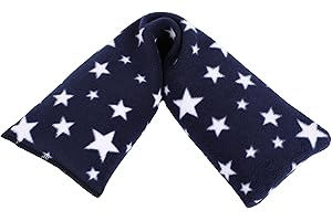 TEXTILES101 Microwavable Unscented Wheat Bags, Printed Fleece Microwave Heat Pack for Back, Neck, Joints and Shoulder Pain Relief 44cmx13cm (Stars)