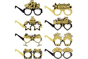 COLANANA Birthday Party Glasses Decoration,Birthday Party Decorations,8 Pieces Funny Paper Birthday Eyeglasses Deco,Birthday Photo Booth Props Supplies for Women Men