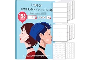 LitBear Large Pimple Patches, Acne Patches for Face, Chin, Back or Body, Hydrocolloid Patches Suitable for All Skin Types