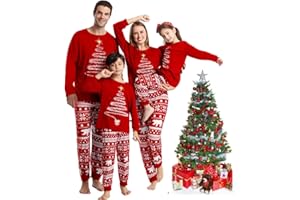 Oriental eLife Christmas Matching Pajamas for Family, Matching Family Christmas Pyjamas Set, Couple Matching PJs Set, Xmas Sleepwear Nightwear for Women Men Adult KID