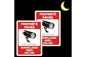 CHINYROZA Propriété Privée sous Video Surveillance Panneau Aluminium Réfléchissante 250x180mm 2 Pièces