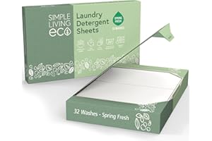 Simple Living Eco, Laundry Detergent Sheets, Simplify Your Washing With Our Compact Laundry Sheets, Eco Washing, Non Bio & Skin-Friendly, (32 Sheet Pack, Spring Fresh) 1 Pack