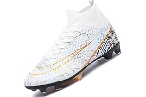 Lvptsh Mens Football Boots High Top Outdoor Football Shoes Astro Turf Trainers Spikes Soccer Cleats Professional Unisex