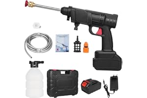 MULCORT Idropulitrice portatile per auto ad alta pressione con batteria al litio da 21 V Lavatrice per auto senza fili potente Idropulitrice per con tubo dell'acqua da 5 m per pulizia di auto/recinzioni