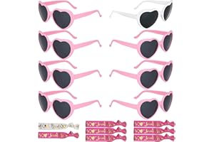 OHSN Occhiali Team Bride 16 Pezzi Bride to Be Braccialetti e Occhiali Ciascuno 8 Pezzi Occhiali per Addio al Nubilato Sposa Occhiali a Forma di Cuore Gadget Addio Nubilato