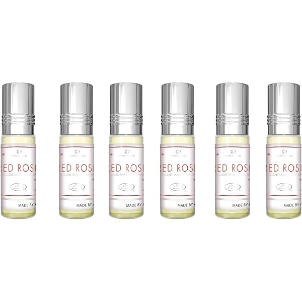 Al Rehab Red Rose Roll-on Duftöl – 3 X 6 Ml, Moschusduft Mit Rose & Vanille, Alkoholfrei