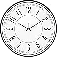 WOOPHEN Wall Clock Silent Non Ticking 12 Inch Quality Quartz Battery Operated Round Easy to Read Home/Kitchen/Living Room/School/Office Clock Sweep Movement