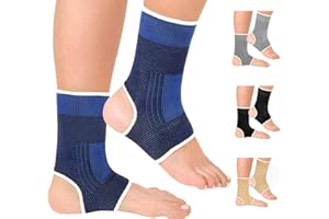 MASIOR Ankle Support Compression Sleeve for Men & Women | Running, Sports, Ligament Damage, Sprained Ankle, Achilles Tendonitis, Plantar Fasciitis | Foot Brace, Ankle Support for Football