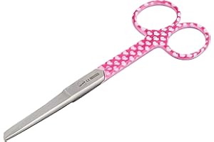 GIMA Forbici per Infermieri, Dritte, Punte Rette/Smusse, in Acciaio Inossidabile, FAntasia Cuori, Finitura Satinata, Rivestimento in Polvere, Lunghezza 14 cm, per Uso Professionale