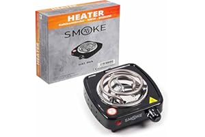 SMOKE 2U Turbo Power 500 Watt elektrischer Kohleanzünder Blitzschnell, Kohlen Ofen, Kohle Anzünder mit Kohlegitter, Hotplate mit Edelstahl Heizspirale Stainless Steel | 5-Stufig mit Überhitzungsschutz