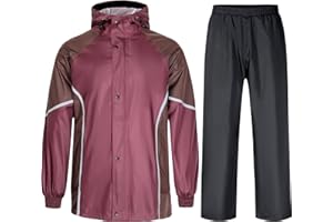 MeiLayM Pantalon de Pluie Imperméable pour Hommes et Réfléchissante Pantalon de Pluie Extérieur Blouson Léger Veste de Randonnée Veste de pluie de travail Vestes de pluie pour cyclistes Poches zippées