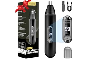 DICTIEN Cortapelos Nariz, Recortador Pelos nariz y oreja USB Recargable, LCD Display, IPX7 para Cortar el Vello de la Nariz y Orejas, Nose Hair Trimmer para Hombres y Mujeres