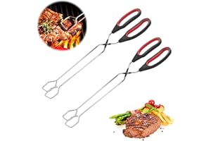 Alriedy 2 Stück Scheren Zange Grillzange Edelstahl Scherenzange 9/11 Zoll, Küchenzange Schere Mit Rutschfestem Griff, Grillzange Klein Für Kochen Und Grill, Leicht Zu Reinigen Und Hitze