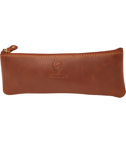 GERMANUS Leather pencil case made in the EU, Red