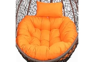 CFMZ Coussin Rond pour Fauteuil Rotin, éPais Coussin pour Fauteuil Suspendu Exterieur Jardin, Lavable Coussin de Chaise Suspendue, AntidéRapant Coussin pour Hamac Chaise Suspendu Orange Yadlan
