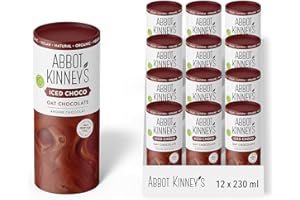 Abbot Kinney's - Pack de 12 Unidades de 230 ml de Batido Ecológico Vegetal de Chocolate Café listo para llevar- Apto para Veganos - Sin Lactosa - A base de Avena - Delicioso Batido sin Leche