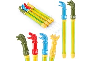 YOUCUTE Water Guns Dinosaur Shooter 10 Pack Super Foam Soakers Pistol Blaster Squirt Guns Pool Noodles Toy Summer Swimming Beach Garden Outdoor Toys for Kids Boys Girls Adults (10 Dinosaurs)