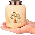 Medium Keepsake Urns for Human or Pet Ashes Made of Bamboo,Cremation Urns for Human Ashes Adult Female Male,Decorative Urns Ash Container with Tree of Life Pattern,Hold Up to 83 Cubic Inch