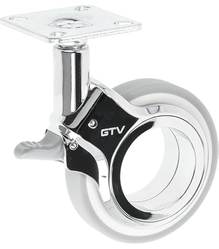 WAGNER Design - 3C - Zwenkwielen/meubelwielen met bevestigingsplaat - 4st. set - wit, met zacht loopvlak, diameter 25 mm, 2 wielen zonder en 2 met rem, max. belasting 12 kg/wiel - 02222604