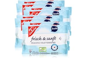 Gut & Günstig 8 Pack (560 Sheets) Moist Toilet Paper Pack of 8 Sensitive with Aloe Vera