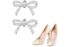 NECXON 2PCS Shoe Clips, Rhinestone Crystal Shoe Clips Detachable Elegant Metal Shoe Charms Beautiful Shoe Buckles for Women Wedding Prom Party Accessoriess