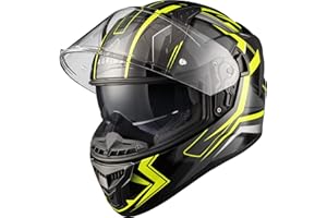 Full Face Motorcycle Motorbike Helmet With Internal Sun Visor Road legal Jet Crash Men's And Women's Helmets - Glow In The Dark Motorbike Helmets UK Stock By- Agrius®- Wrath Polaris