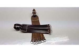 C.A. CIMBELEROS ARTESANOS IGNACIO ESTEVE Colgador o Porta Caza de Cuero con 12 Anillas para Palomas, zorzales, perdices...