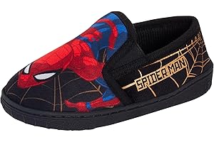 SPIDER-MAN Spiderman Slippers for Boys Premium Marvel Avengers Gold Web Slip On Slipper Mules Kids House Shoes