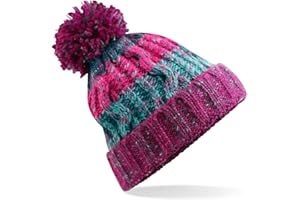 Beechfield Adults Corkscrew Knitted Pom Beanie Hat Berretto in Maglia Unisex-Adulto