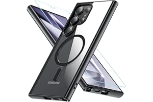 OWKEY Funda para Samsumg Galaxy S24 Ultra, Carcasa Samsung S24 Ultra con Protector Pantalla Magnética Funda Galaxy S24 Ultra Antigolpes Protectora (Negro)