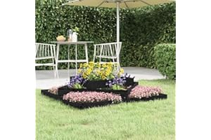 homiuse Jardinera Madera Maciza de Pino Negro Jardineras Exterior Grandes Jardineras Exterior Madera Juego De Arriates Jardinera Escalera Arriate De JardíN Mesa De Cultivo 112x112x27 cm