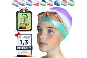 Juclise Swimming Caps for Kids，Girls and Boys, Stretchy Silicone Design, Comfortable Fit for Long and Short Hair
